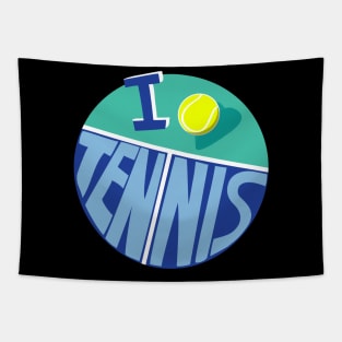 Cool Vintage Style I Love Tennis Tee Tapestry