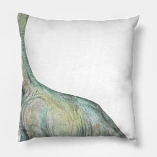 Watercolor Smiling Dinosaur Brachiosaurus Pillow