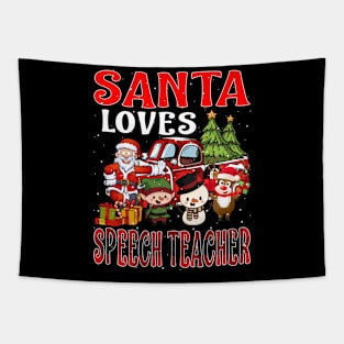 Santa Loves Speech Teacher Tapestry