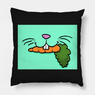 Bunny Mouth With Carrot Face Mask (Green) Pillow