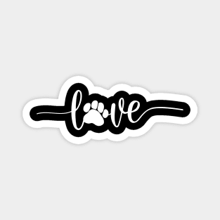 Dog love, dog love saying with dog paw, dog lover design Magnet