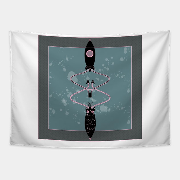 Squid Ship Tapestry by Theokotos