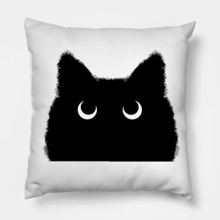 Shadow Black Cat Face Pillow