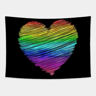 Rainbow Heart Tapestry