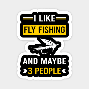 3 People Fly Fishing Magnet