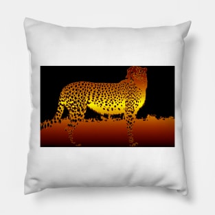 Cheetah hunting on the African savannah Pillow