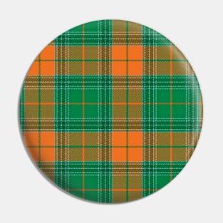 Green Orange Halloween Plaid Pin