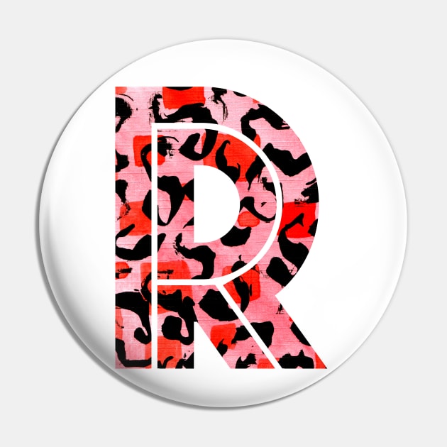 Abstract Letter R Watercolour Leopard Print Alphabet Red Pin by Squeeb Creative