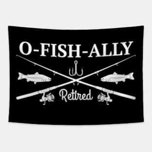 O-Fish-Ally Retired Retiret Fishing Tapestry