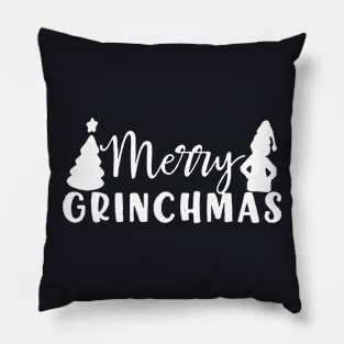 Merry Grinchmas Men Woman Black And White Shirt Wife Pillow