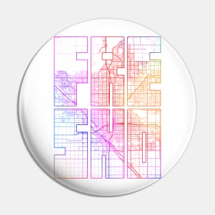 Fresno, USA City Map Typography - Colorful Pin