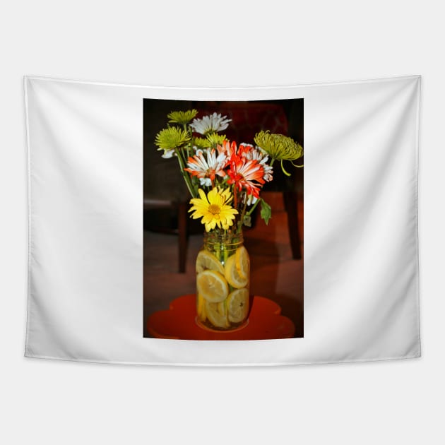 Lemon Water For Flowers Tapestry by Cynthia48