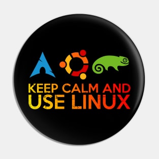 Keep Calm And Use Linux Pin