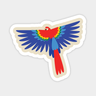 Colorful scarlet macaw Magnet