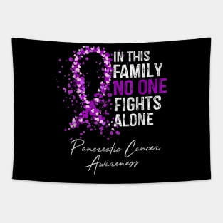 In This Family No One Fights Alone Shirt Pancreatic Cancer Tapestry