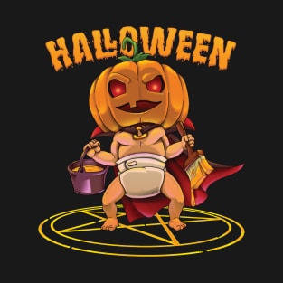 Halloween pumpkin head kid T-Shirt