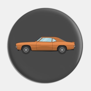 Chevy Camaro Illustration Orange Pin