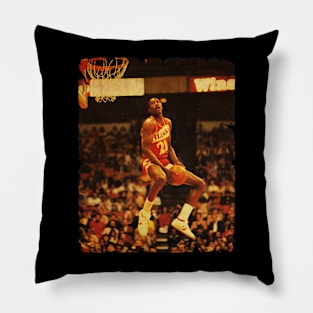 Dominique Wilkins - Vintage Design Of Basketball Pillow