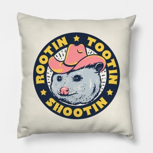 Rootin Tootin Shootin - Cowboy Advice | Poss Possum Opossum | Dark Frame Pillow