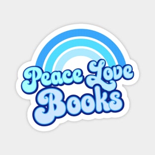PEACE LOVE BOOKS - Blue Retro Rainbow Magnet