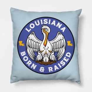 Louisiana Born & Raised // Louisiana State Flag // Louisiana State Pride Pillow