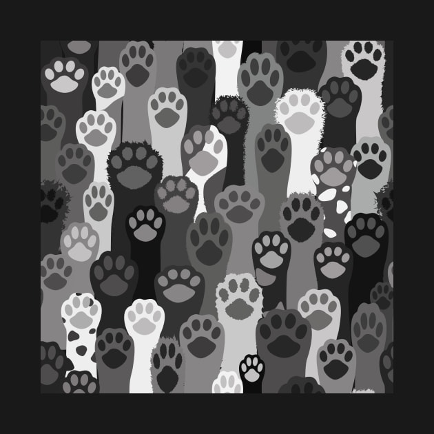 Pawsome Pattern - Black and White by Tillowin