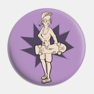 Skate girl Pin