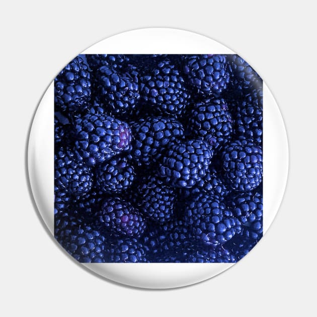 Fresh Delicious Blackberries in Blue Pin by DesignMore21