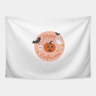 Pumpkin Party on Pink Tapestry