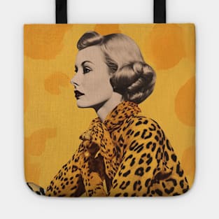 Leopard Print Elegant Lady Vintage Collage Tote