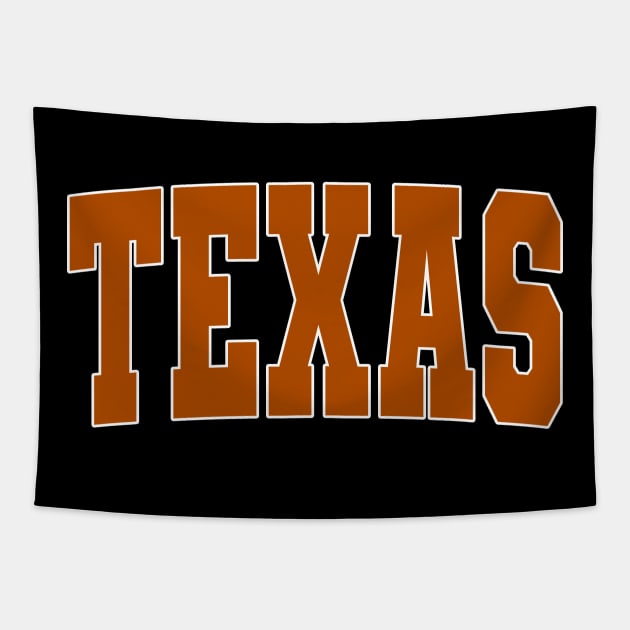 Texas - college university font letters text basketball baseball softball volleyball hockey football lover fan player christmas birthday gift for men women kids mothers fathers day dad mom vintage retro Tapestry by Fanboy04