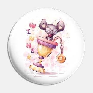 Winner rat in a champion cup Pin