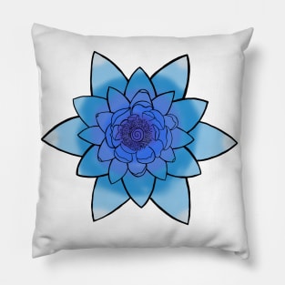 Blue Lotus Flower Pillow