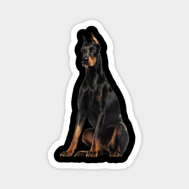 Doberman Dog, Love Doberman Dogs Magnet by logiamerch