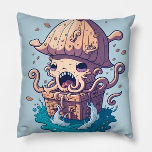 Pirate's Lair: The Screaming Octopus Awaits Pillow