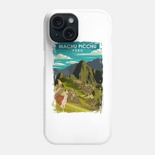 Machu Picchu Peru Vintage Minimal Retro Incan Travel Poster Phone Case