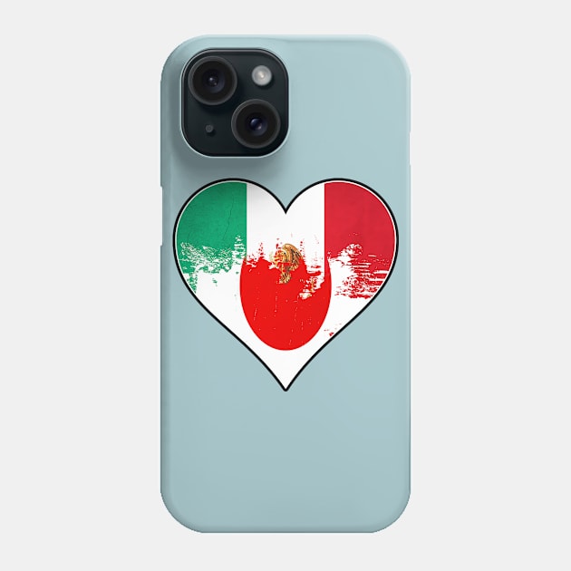 Mexican and Japanese Heart Mix Heritage Flag Phone Case by Just Rep It!!