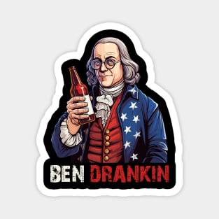 Funny 4th of July Ben Drankin Patriotic Magnet