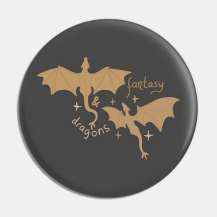 Fantasy and dragons golden dragons design for fantasy and book lovers Pin