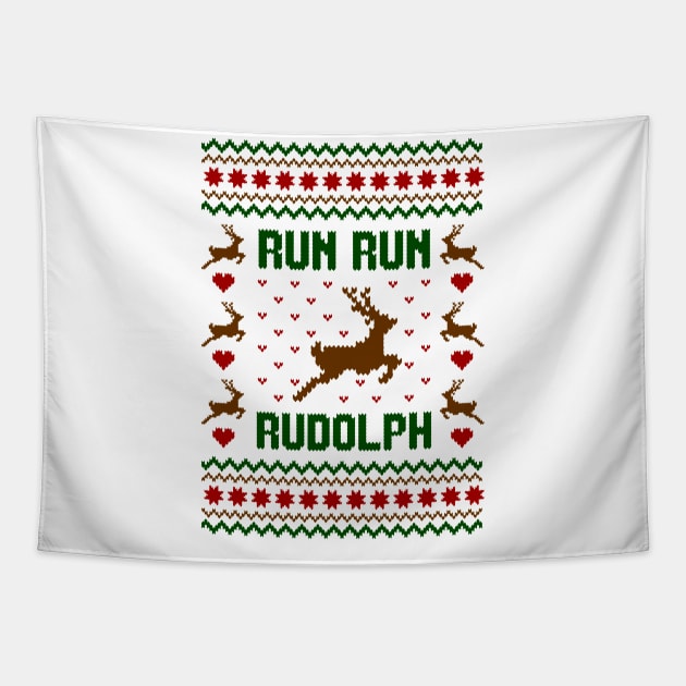 Run Run Rudolph Tapestry by Hobbybox