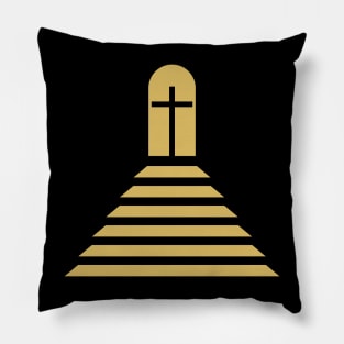 Stairs leading to the cross of Christ. Pillow