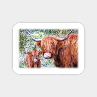 Highland Mother and Daughter Magnet