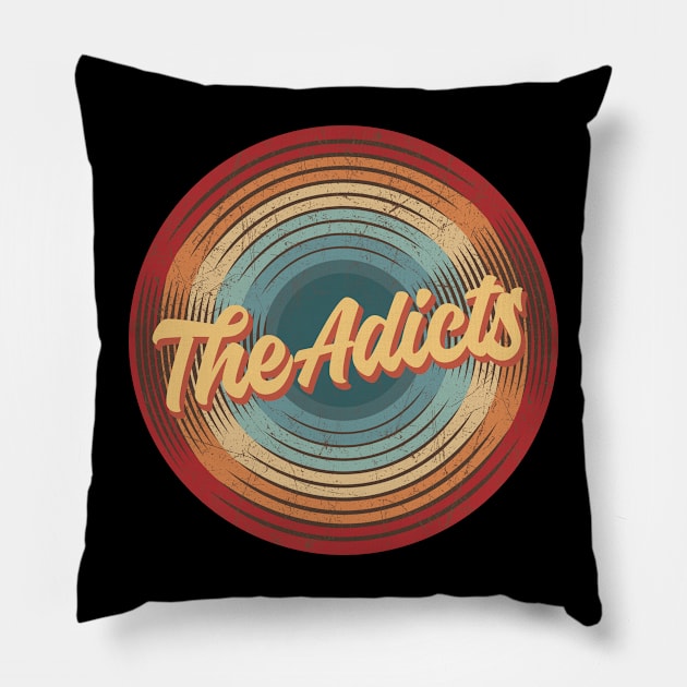 The Adicts Vintage Circle Pillow by musiconspiracy