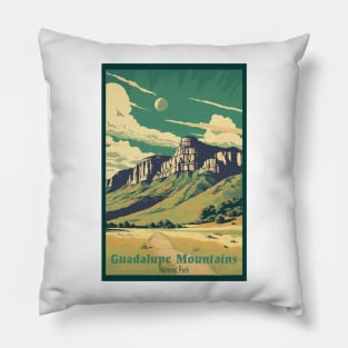 Guadalupe Mountains National Park Travel Poster Pillow