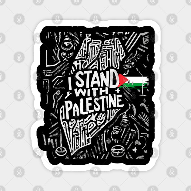 I Stand With Palestine Quote A Free Palestine Magnet by Mitsue Kersting