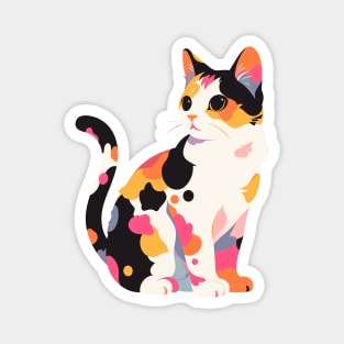 Calico Cat Portrait Magnet