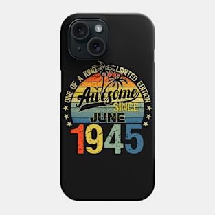 Vintage 77 Years Old June 1945 Decorations 77th Birthday Phone Case