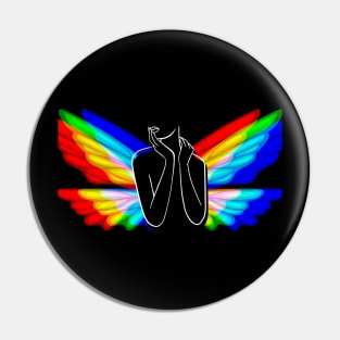 Girl with colorfull fairy wings Pin