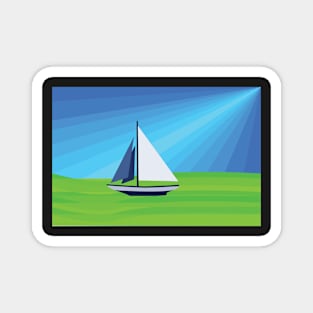 Green Sea Sailing Magnet