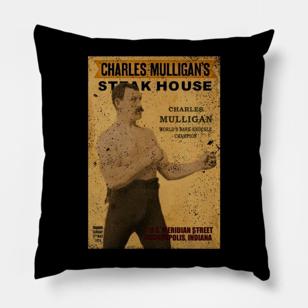 charles mulligans steak house Pillow by Brunocoffee.id